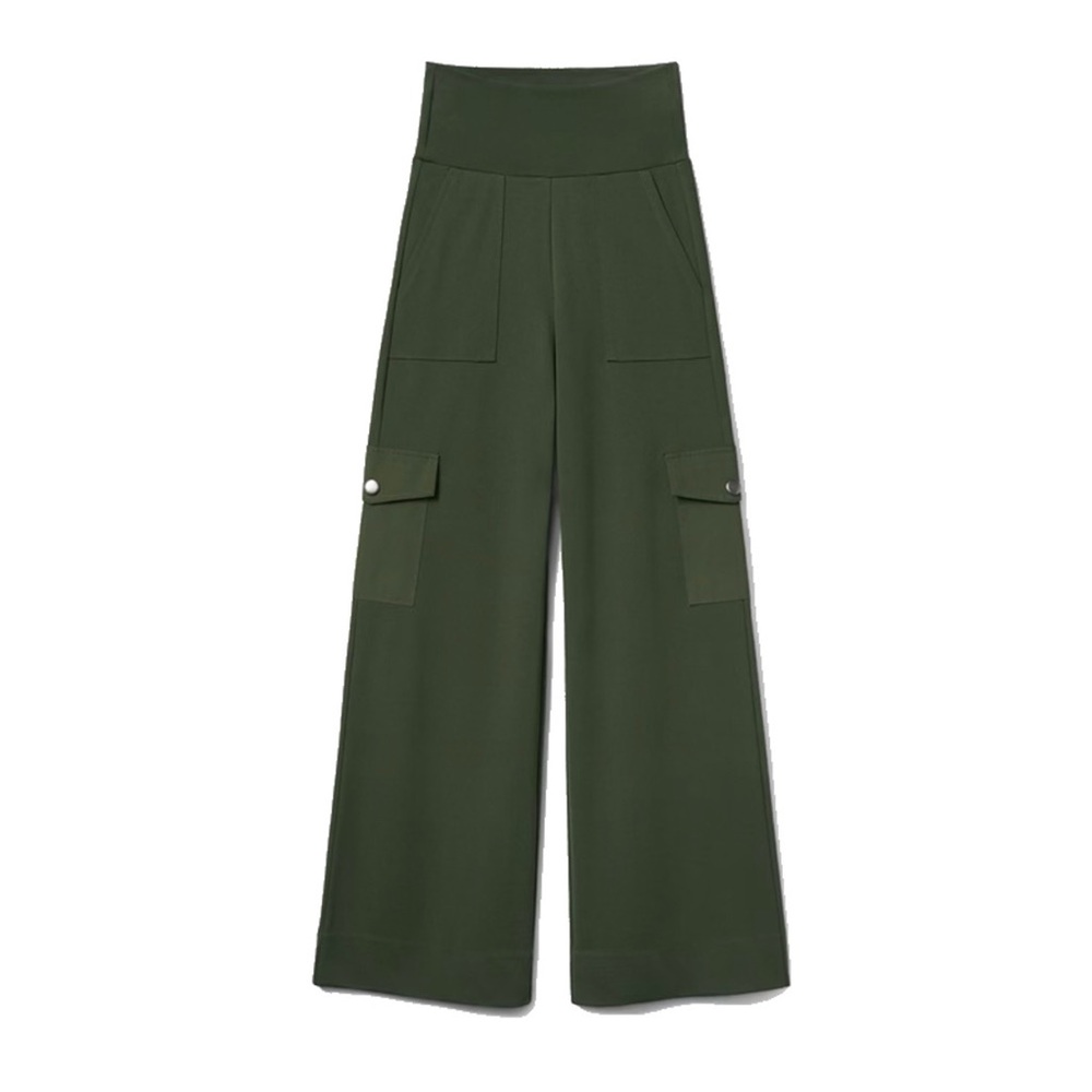 CAbi Green Wide Leg Chargo Cargo Pants #4696R